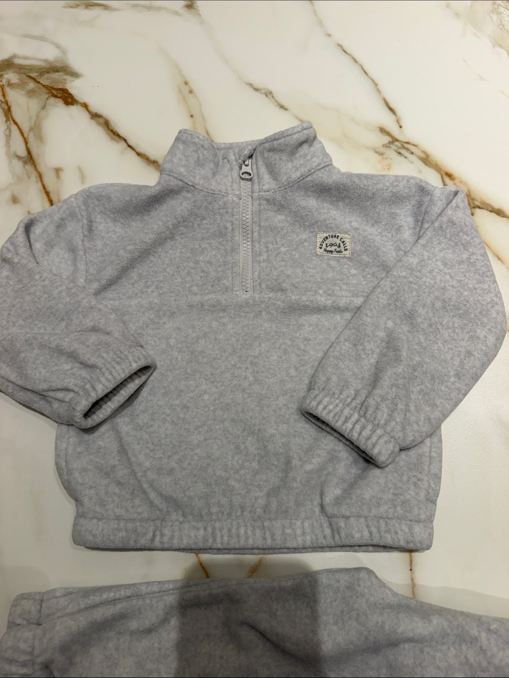 Little Planet by Carter's Light Gray Fleece Jacket — Toddler 2T - Picture 3 of 5